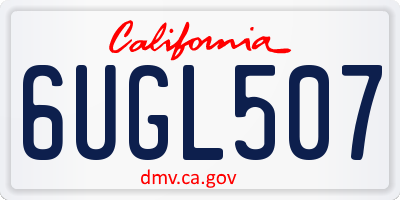 CA license plate 6UGL507