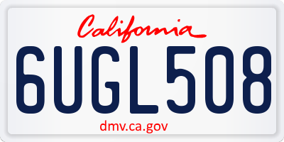 CA license plate 6UGL508
