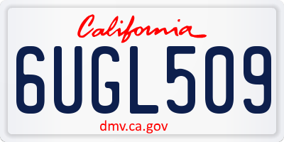CA license plate 6UGL509
