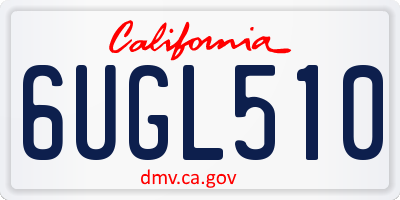 CA license plate 6UGL510