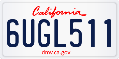 CA license plate 6UGL511