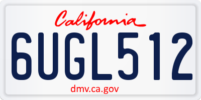 CA license plate 6UGL512
