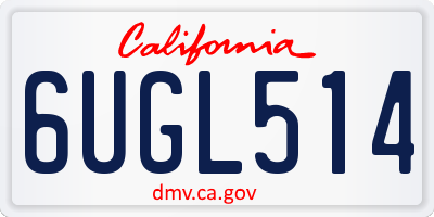CA license plate 6UGL514