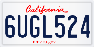 CA license plate 6UGL524