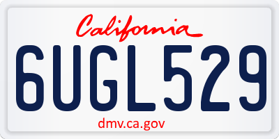 CA license plate 6UGL529