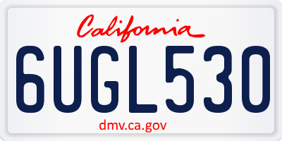 CA license plate 6UGL530