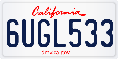 CA license plate 6UGL533