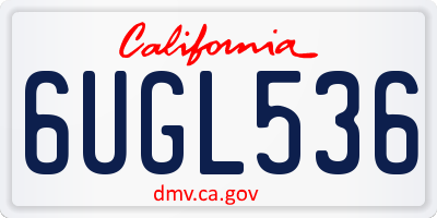 CA license plate 6UGL536