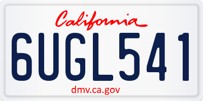 CA license plate 6UGL541