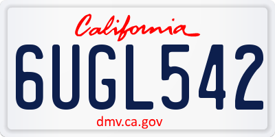 CA license plate 6UGL542