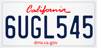 CA license plate 6UGL545