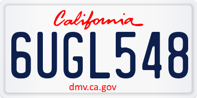 CA license plate 6UGL548