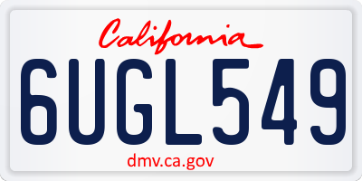 CA license plate 6UGL549