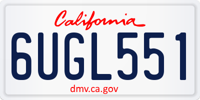 CA license plate 6UGL551