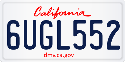 CA license plate 6UGL552