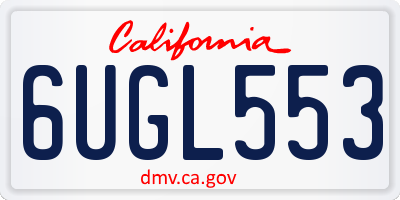 CA license plate 6UGL553
