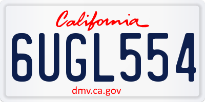 CA license plate 6UGL554