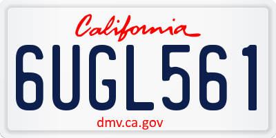 CA license plate 6UGL561