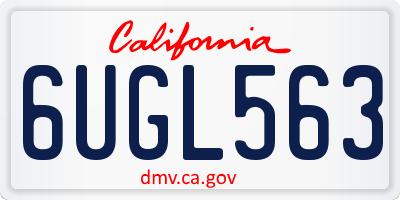 CA license plate 6UGL563