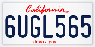 CA license plate 6UGL565
