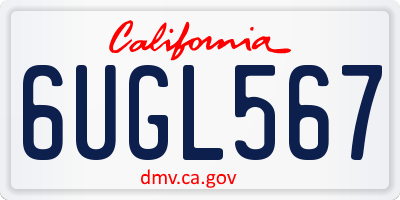 CA license plate 6UGL567
