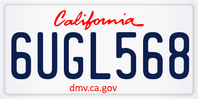 CA license plate 6UGL568