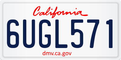 CA license plate 6UGL571