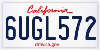CA license plate 6UGL572