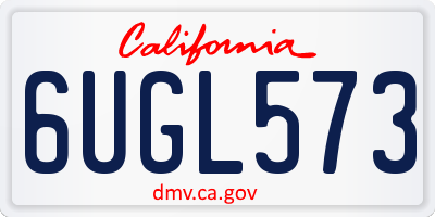 CA license plate 6UGL573