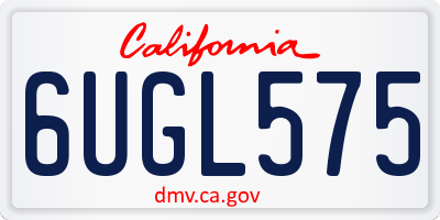 CA license plate 6UGL575