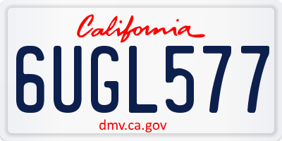 CA license plate 6UGL577