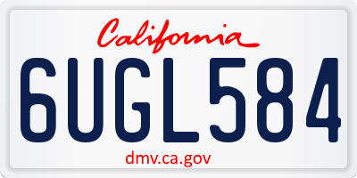 CA license plate 6UGL584