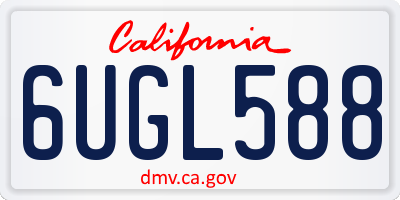 CA license plate 6UGL588