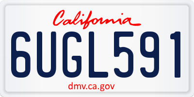 CA license plate 6UGL591
