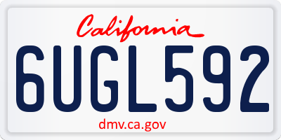 CA license plate 6UGL592