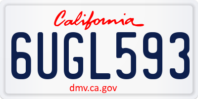 CA license plate 6UGL593