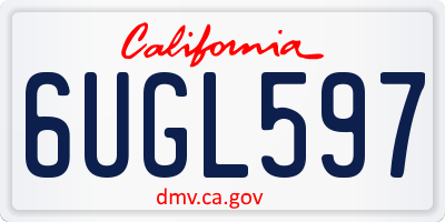 CA license plate 6UGL597
