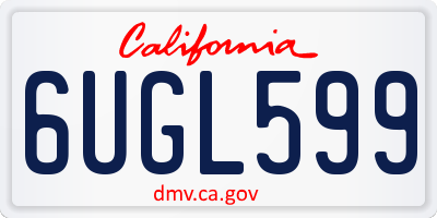 CA license plate 6UGL599