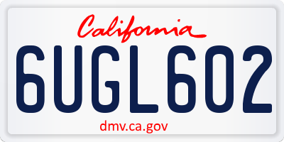 CA license plate 6UGL602