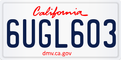 CA license plate 6UGL603