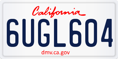 CA license plate 6UGL604