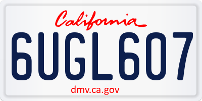 CA license plate 6UGL607