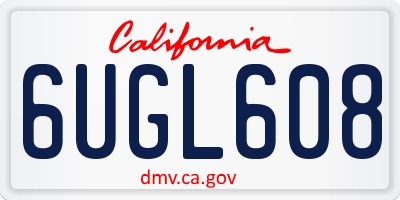 CA license plate 6UGL608
