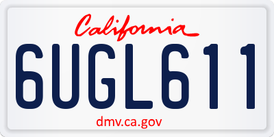 CA license plate 6UGL611