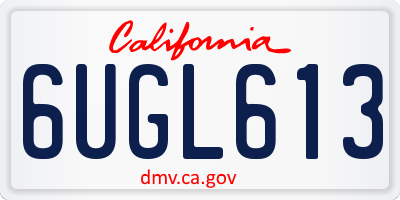 CA license plate 6UGL613
