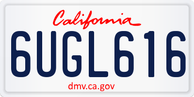 CA license plate 6UGL616
