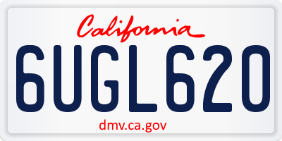 CA license plate 6UGL620