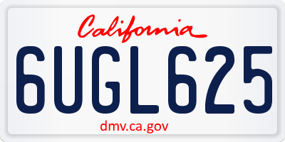 CA license plate 6UGL625