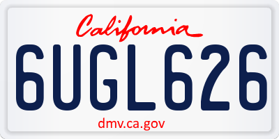 CA license plate 6UGL626