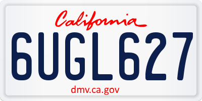 CA license plate 6UGL627
